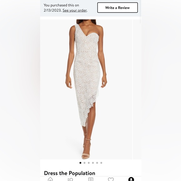 dress the population magnolia one shoulder dress Dress the Population Magnolia Asymmetric Dress White